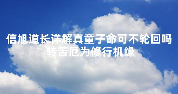 信旭道长详解真童子命可不轮回吗 转苦厄为修行机缘